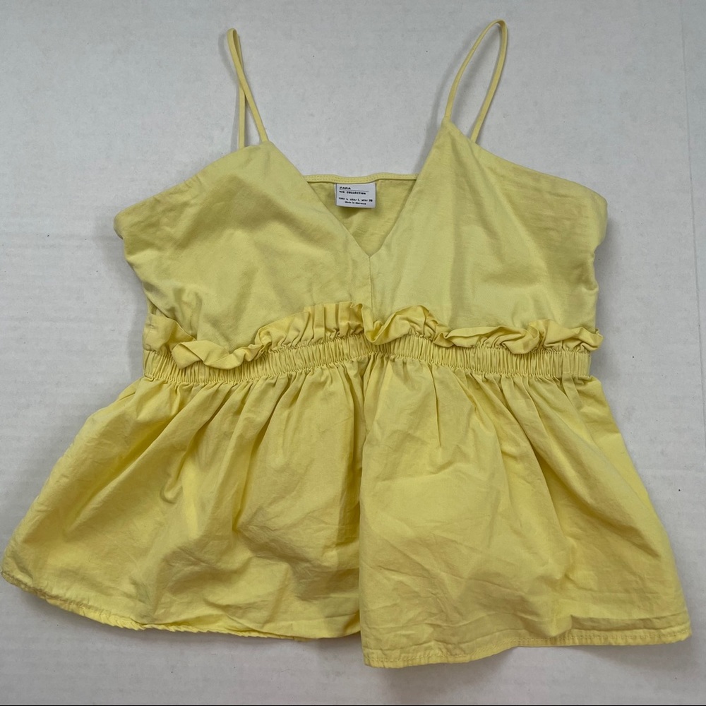 Yellow Zara tank top v-neck strappy large shirt